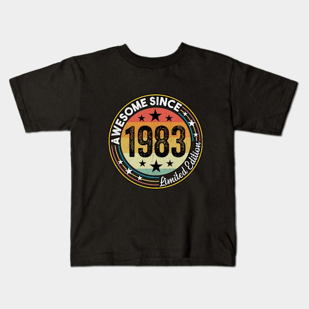 40th Birthday - Awesome Since 1983 Kids T-Shirt by Kudostees